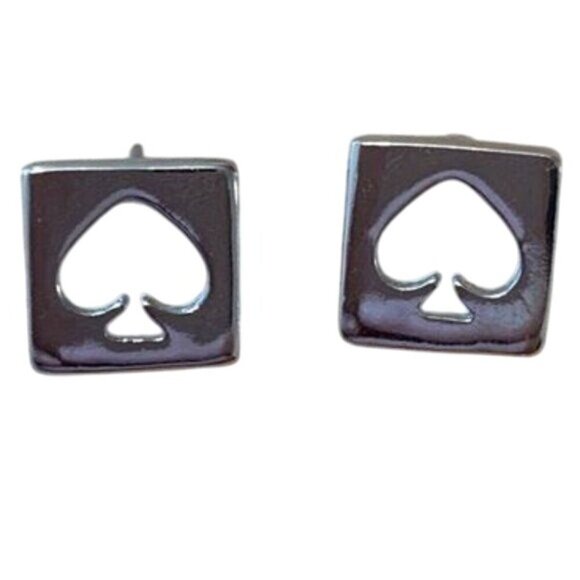 Kate Spade Hole Punch Silver Logo Stud Earrings - Picture 3 of 5